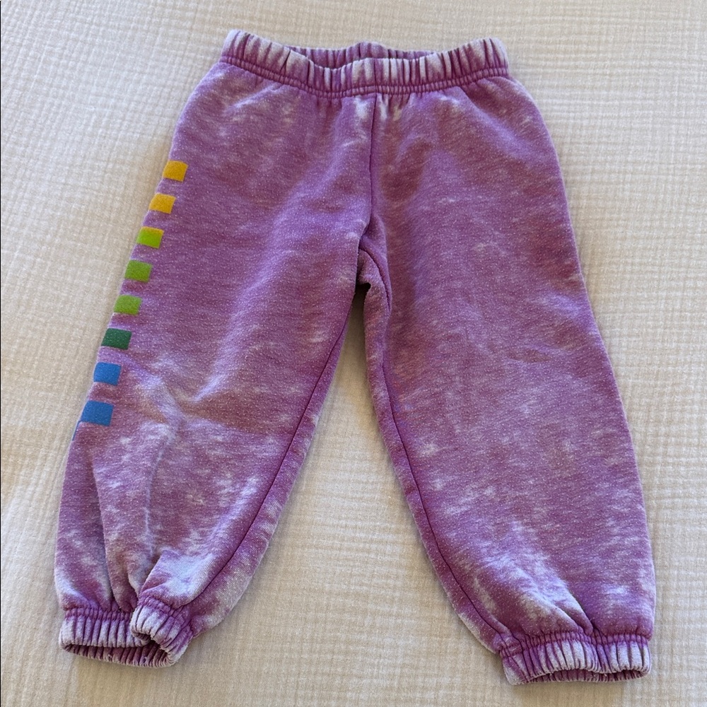 Rowdy Sprout Lavender Joggers with Colorful Side Stripes